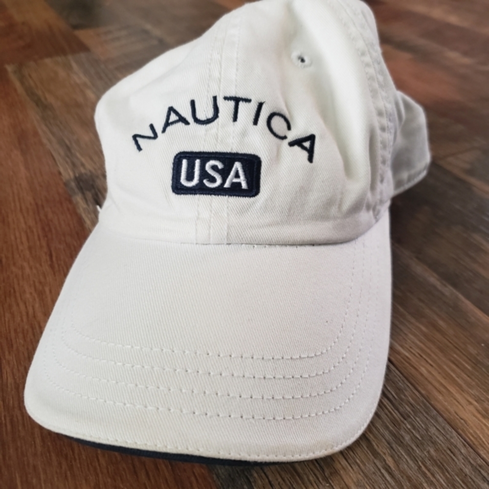 Vintage white Nautica adjustable hat